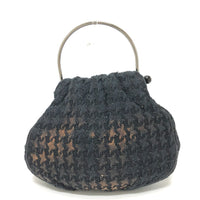 CHANEL Handbag Tweed bag With CC Coco charm Metal handle tweed black Women Used Authentic