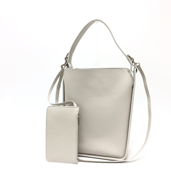 BALENCIAGA Shoulder Bag 2WAY bag North South leather 659920 white Women Used Authentic