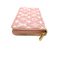 LOUIS VUITTON Long Wallet Purse Zip Around Monogram denim Zippy wallet Monogram denim M81182 pink Women Used Authentic