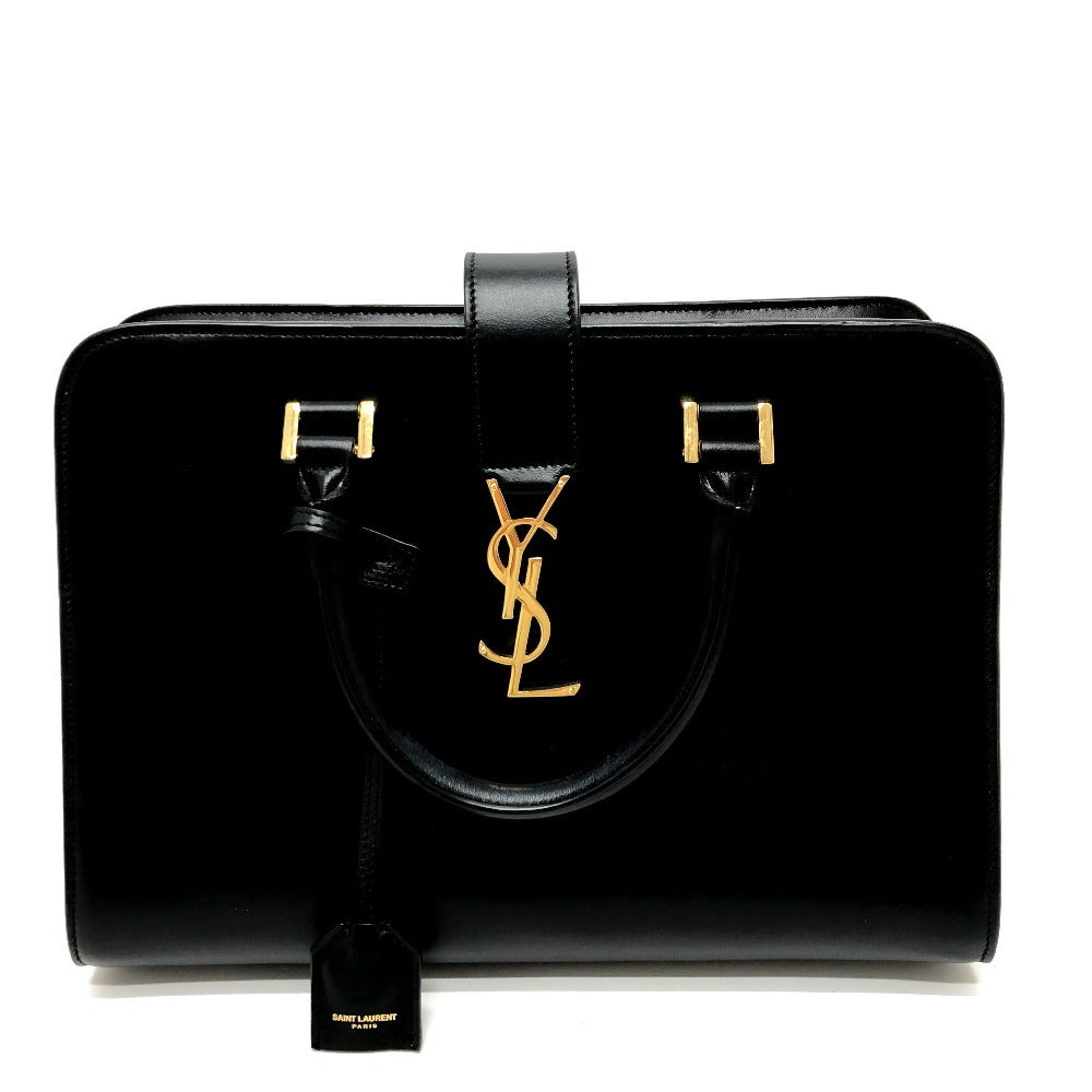 SAINT LAURENT PARIS Shoulder Bag leather black YSL Baby mosquito bus Women Used Authentic