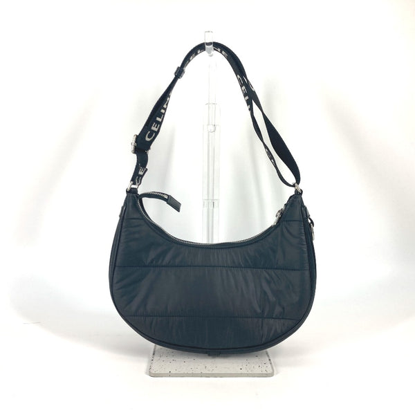 CELINE Shoulder Bag Shoulder logo ava medium Nylon 196972 black Women Used Authentic