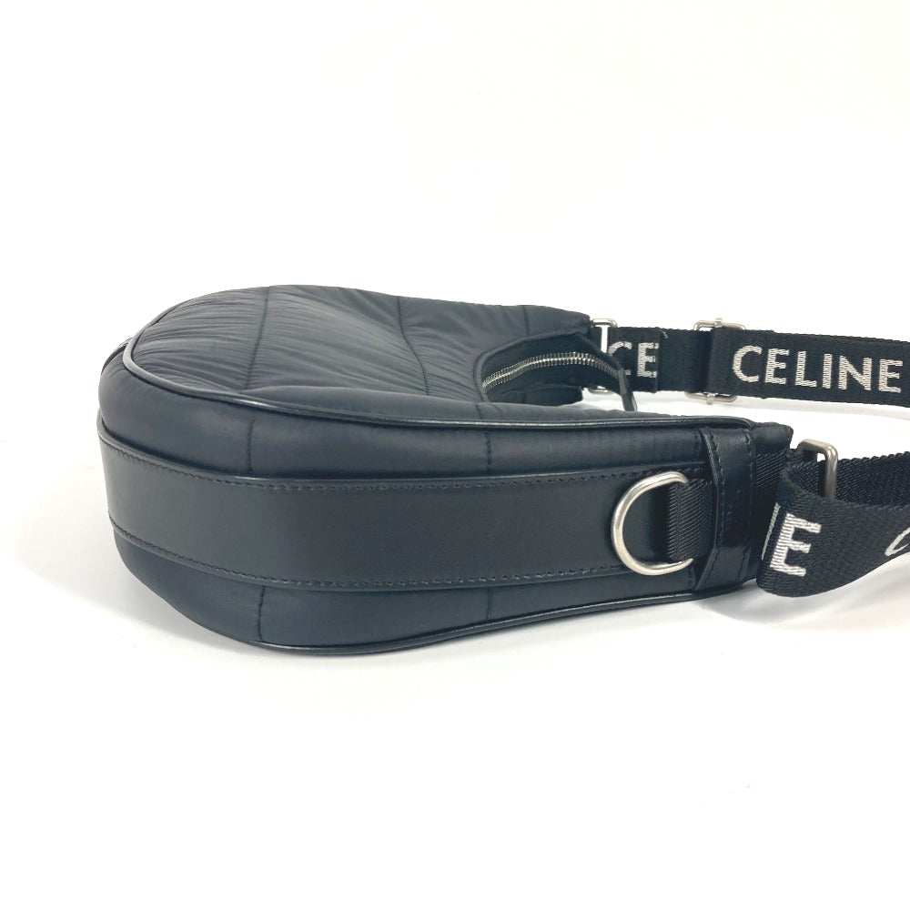 CELINE Shoulder Bag 196972 Nylon black logo ava medium Women Used Authentic