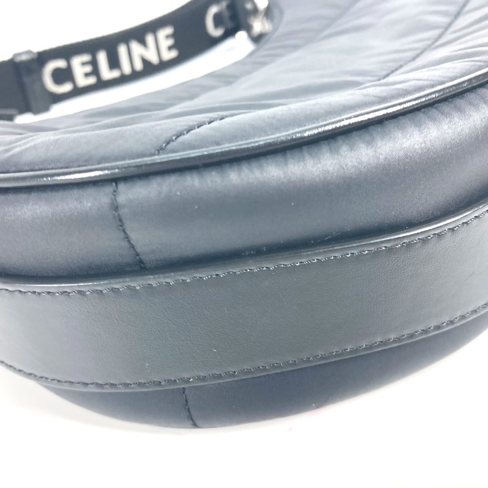 CELINE Shoulder Bag 196972 Nylon black logo ava medium Women Used Authentic