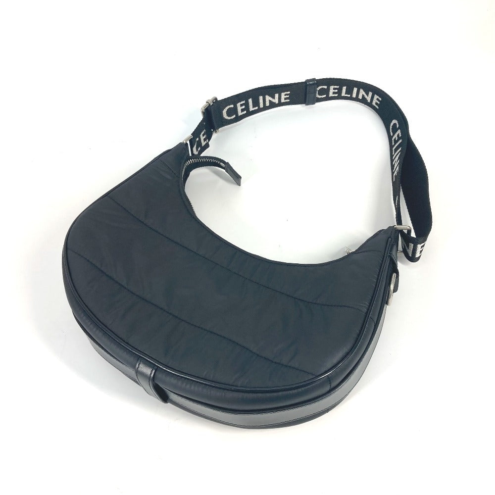 CELINE Shoulder Bag 196972 Nylon black logo ava medium Women Used Authentic