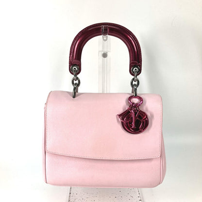 Dior Handbag Leather / enamel Metallic pink Beadior Women Used Authentic