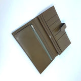 HERMES Long Wallet Purse Two fold Long wallet Beansufla Box scarf khaki unisex(Unisex) Used Authentic