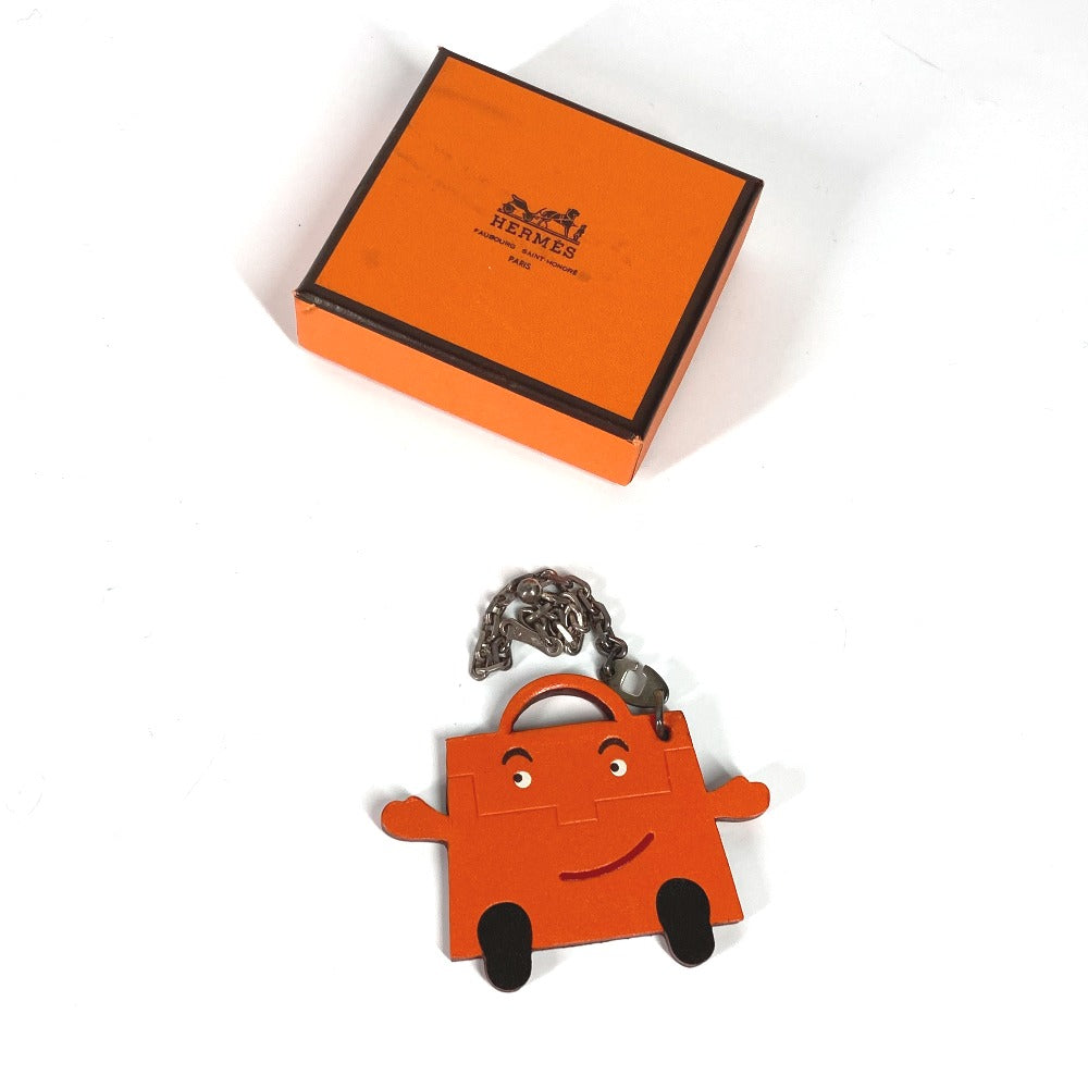 HERMES key ring Leather, Votadelakt Orange 2011 Takashimaya Tokyo Japan Kelly doll