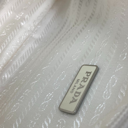 PRADA Shoulder Bag 1NE515 Nylon white Re-Edition 2000 triangle logo triangle Women Used Authentic