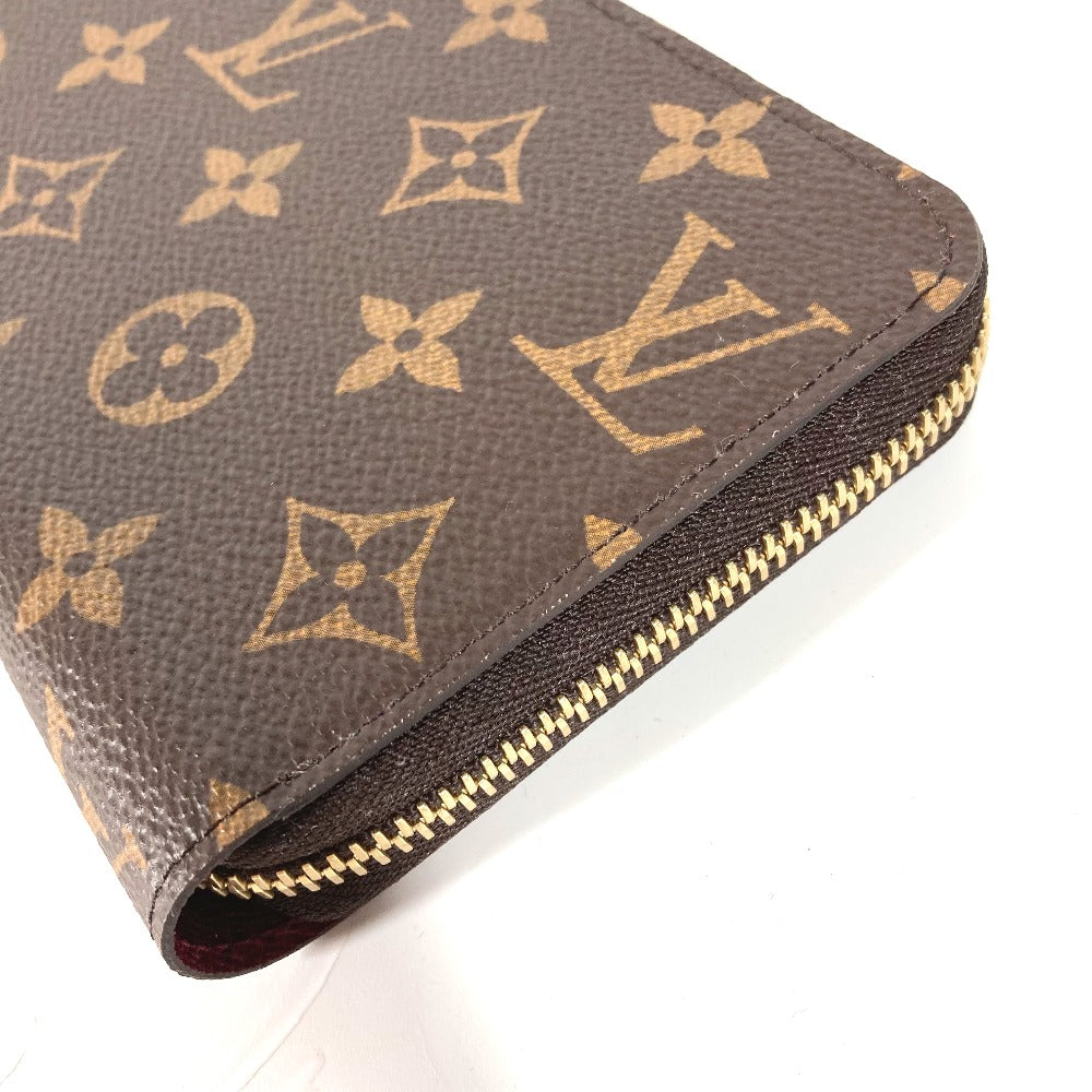 LOUIS VUITTON Long Wallet Purse M41895 Monogram canvas Brown Monogram Zippy wallet Women Used Authentic