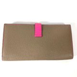 HERMES Long Wallet Purse Long wallet HMetal Bearnsfre Verso Shave pink Women Used Authentic