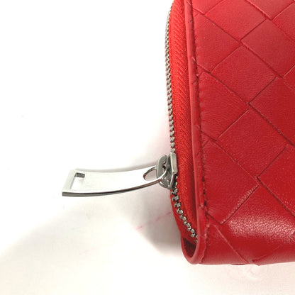 BOTTEGAVENETA Long Wallet Purse 593217 leather Red Long wallet INTRECCIATO Women Used Authentic