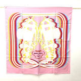 HERMES scarf silk pink Brides de Gala Carre90 Women Used Authentic