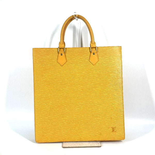 LOUIS VUITTON Handbag Tote Bag Vertical Type Epi Sac Plat Epi Leather M52079 yellow Women Used Authentic