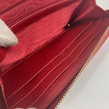 GUCCI Long Wallet Purse Zip Around Long wallet Logo stripe Canvas leather 524790 Red Women Used Authentic