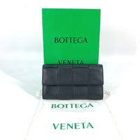 BOTTEGAVENETA Long Wallet Purse flap Long wallet MAXI INTRECCIATO leather 651387 black Women Used Authentic