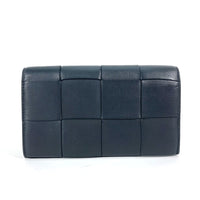 BOTTEGAVENETA Long Wallet Purse flap Long wallet MAXI INTRECCIATO leather 651387 black Women Used Authentic
