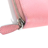 PRADA Long Wallet Purse Zip Around Long wallet logo saffiano leather pink Women Used Authentic