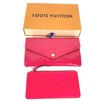 LOUIS VUITTON Long Wallet Purse Flap coin case & card case included Monogram Vernis Portefeuille Jeanne Monogram Vernis M61689  pink Women Used Authentic
