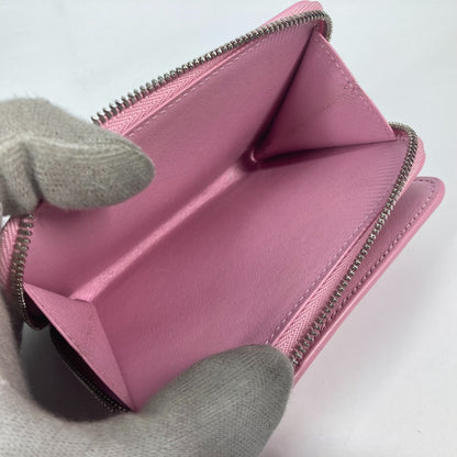 BALENCIAGA Folded wallet 674847 leather Light pink Compact wallet Compact zip Women Used Authentic