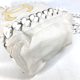 CHANEL Shoulder Bag plastic chain Shoulder Decacoco CC COCO Mark leather white Women Used Authentic