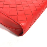 BOTTEGAVENETA Clutch bag Business bag with strap Bag INTRECCIATO leather 650524 Red mens Used Authentic