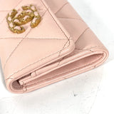 CHANEL Coin case COCO Mark Wallet Coin Pocket 19th Line Chain CC Card Case Matelasse lambskin pink Women Used Authentic