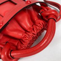 Salvatore Ferragamo Shoulder Bag Bucket-shaped drawstring bag, 2-way drawstring Crossbody Cage Bag leather Red Women Used Authentic