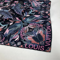 LOUIS VUITTON scarf M71429 silk multicolor Floral pattern flower logo Women Used Authentic