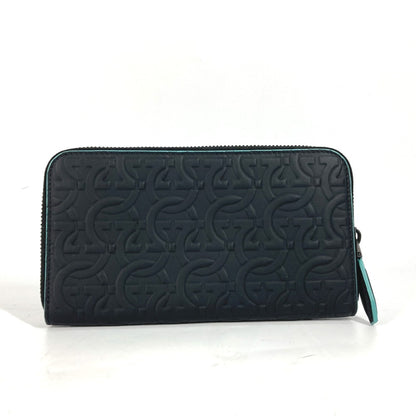 Salvatore Ferragamo Long Wallet Purse leather black Long wallet Gancini mens Used Authentic