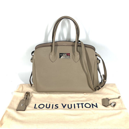 LOUIS VUITTON Tote Bag M51685 Taurillon Clemence Leather Tourterelle (Grey) 2WAY Crossbody Mira MM Women Used Authentic