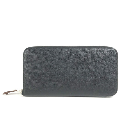 HERMES Long Wallet Purse Epsom black Long wallet Azap Long Silk Inn Women Used Authentic