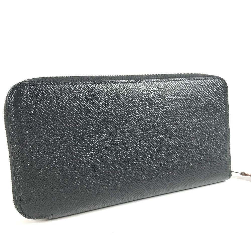 HERMES Long Wallet Purse Epsom black Long wallet Azap Long Silk Inn Women Used Authentic