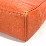 CHANEL Tote Bag Shoulder Bag Chain bag Triple Coco CC COCO Mark Caviar skin Orange Women Used Authentic