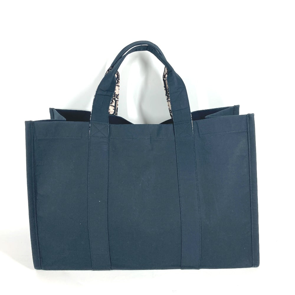 Dior Tote Bag Technically coated canvas Navy Oblique Trotter logo mens Used Authentic