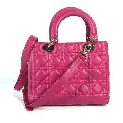 Dior Handbag lambskin pink Crossbody Lady Dior