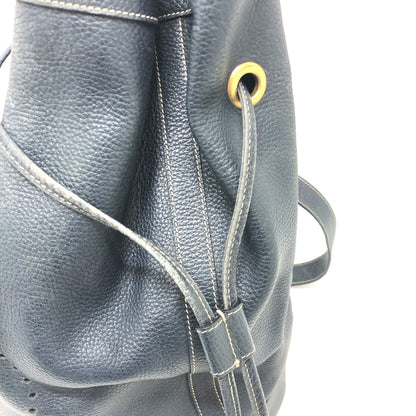 HERMES Shoulder Bag leather Navy purse