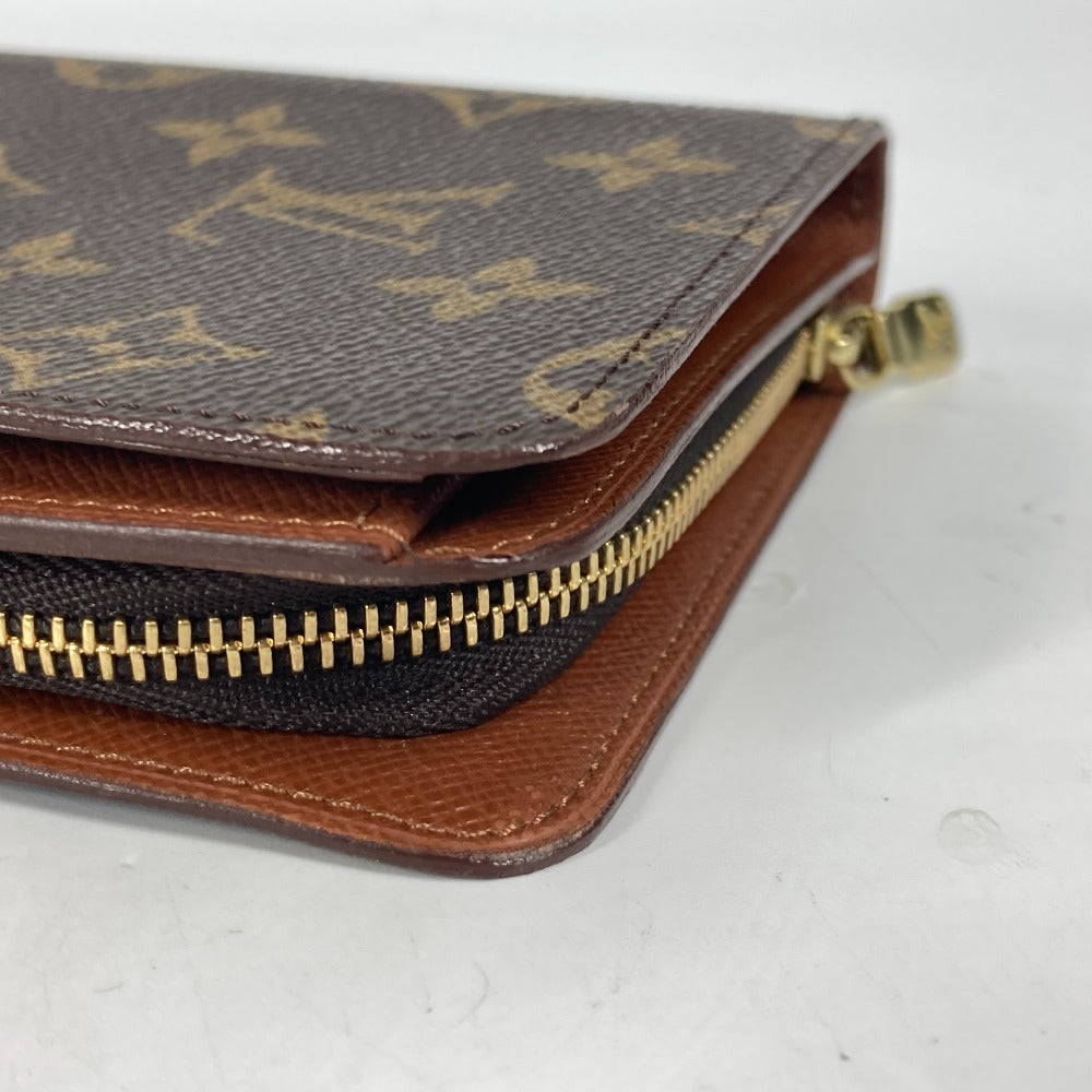 LOUIS VUITTON Folded wallet M61207 Monogram canvas Brown Monogram Porto Papie Zip