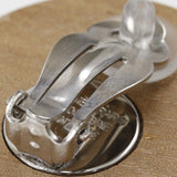 HERMES Earring Serie Wood, Metal Silver Women Used Authentic