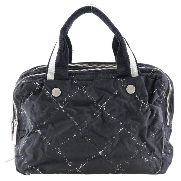 CHANEL Handbag Travel line Nylon black Women Used Authentic
