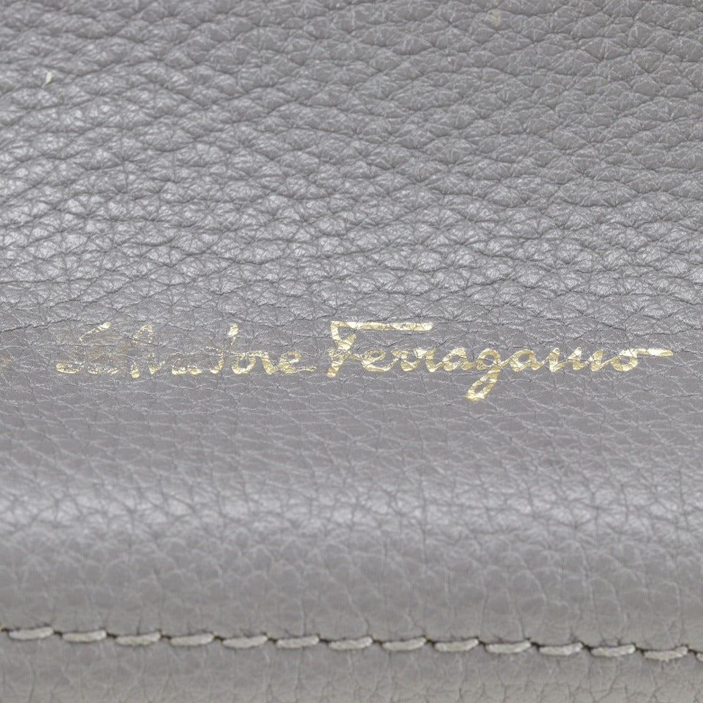 Salvatore Ferragamo Tote Bag 21F216 leather gray Amy Women Used Authentic