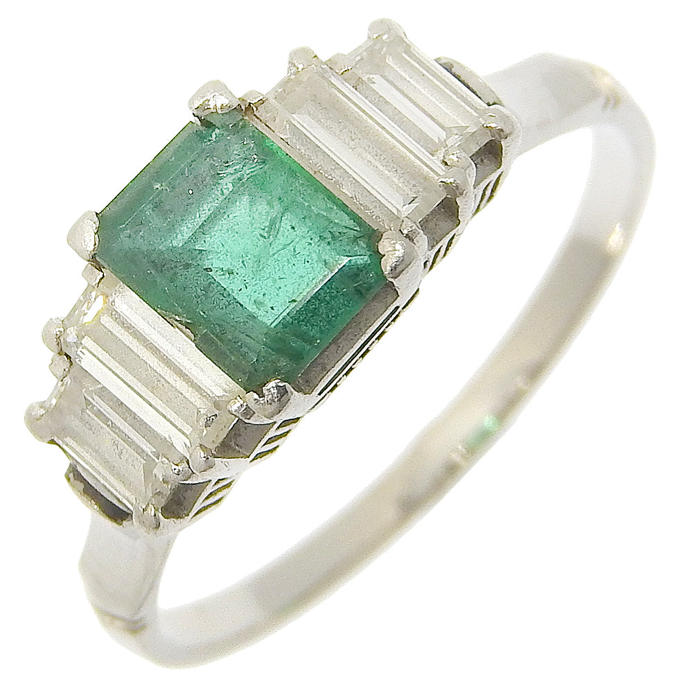 JEWELRY Ring PtPlatinum, Emerald, Diamond Silver Women 12 issue Used Authentic