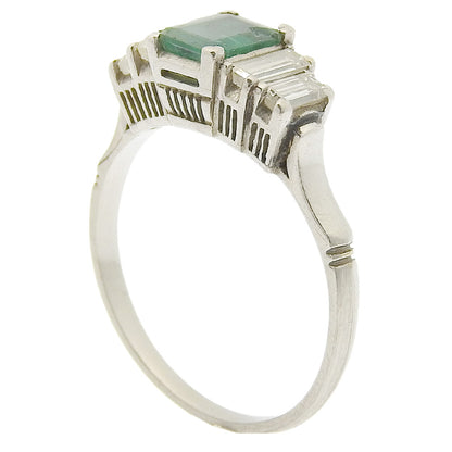 JEWELRY Ring PtPlatinum, Emerald, Diamond Silver Women 12 issue Used Authentic