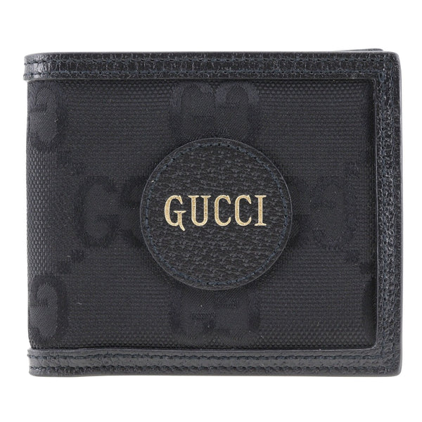 GUCCI Bifold Wallet off the grit canvas 625574 black mens Used Authentic