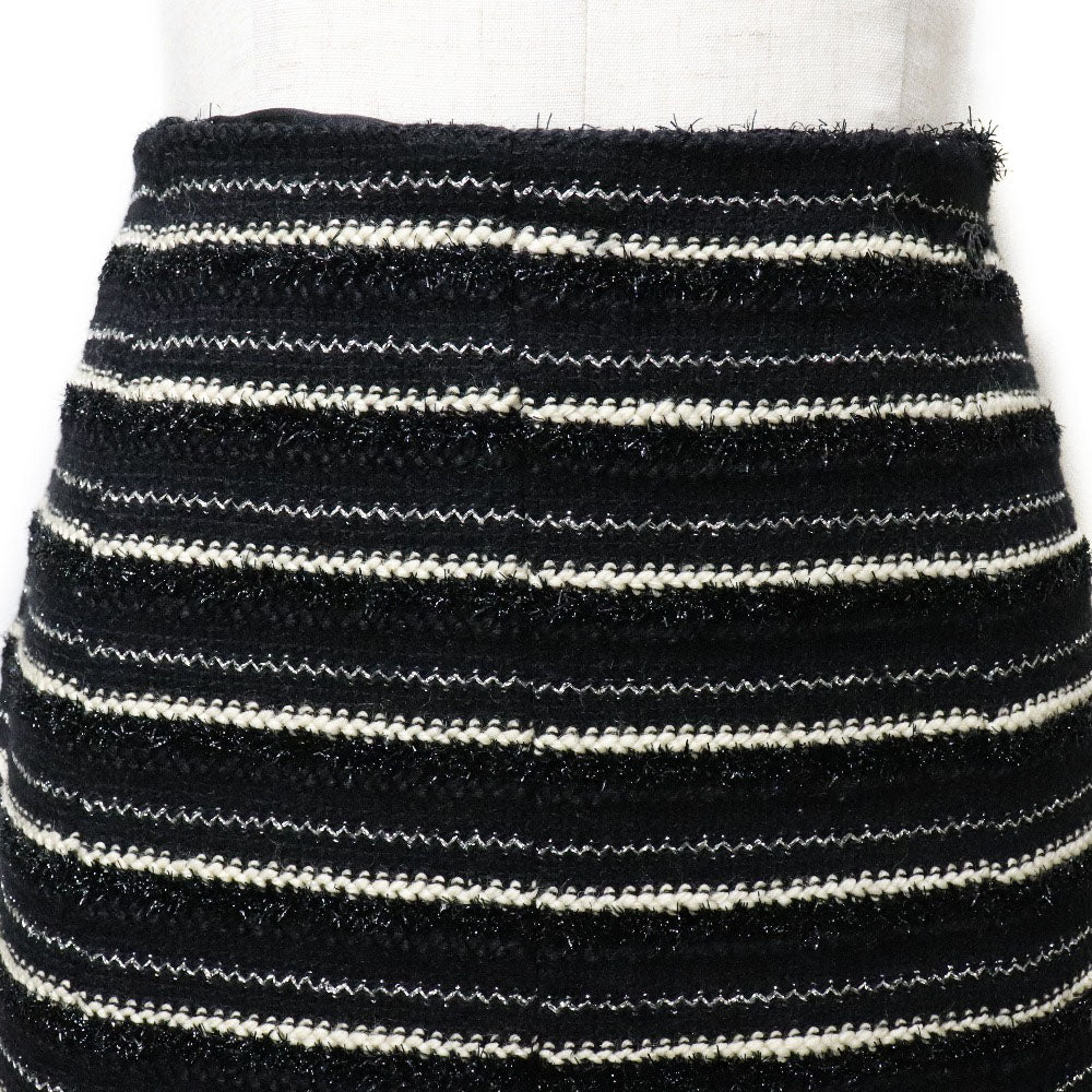 CHANEL skirt P19873V11554 tweed black flare skirt Women 38 Used Authentic