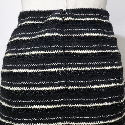 CHANEL skirt P19873V11554 tweed black flare skirt Women 38 Used Authentic