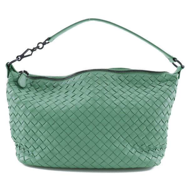 BOTTEGAVENETA Handbag INTRECCIATO Leather, Calfskin 239988 Green Women Used Authentic