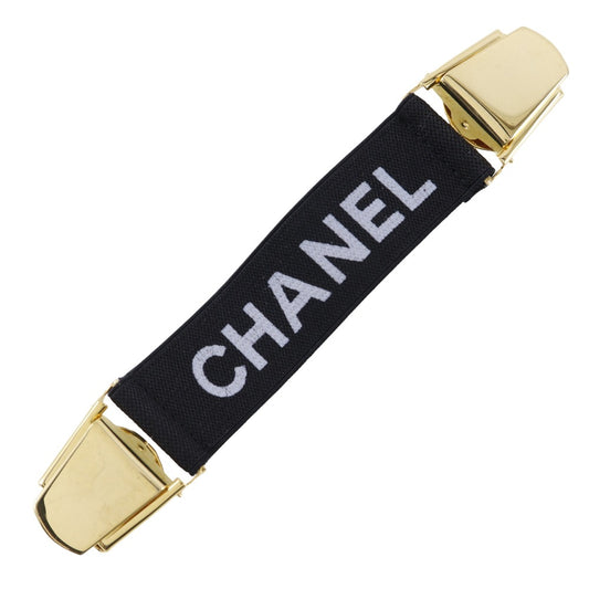 CHANEL Other miscellaneous goods Rubber, Plated Gold black Clip logo Arm band