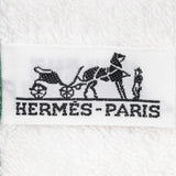 HERMES Other miscellaneous goods blanket bird panda Set of 2 beach towels cotton White / blue(Unisex) Used Authentic