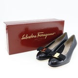 Salvatore Ferragamo pumps Vara ribbon leather 338 black Women Used Authentic