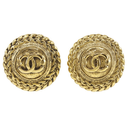 CHANEL Earring Plated Gold gold vintage COCO Mark Women Used Authentic